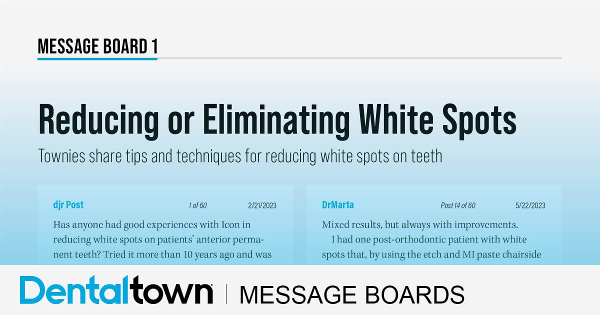 Reducing or Eliminating White Spots Townies share tips and techniques for reducing white spots on teeth
